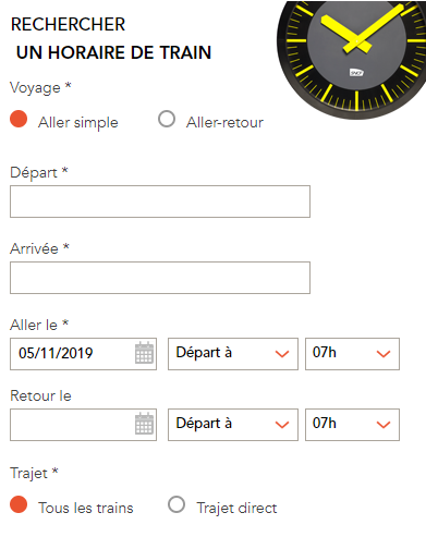Horaires SNCF