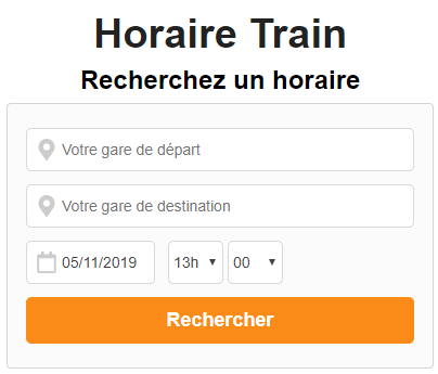 Horaires de train en france